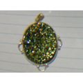 Pendant Greenish Druzy oval new