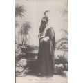 Egypt Native Robed Arab Woman And Her Child Cai...