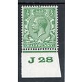 Sg418 1/2d Green J 28 Control single mint never...