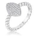 3Ct Beautiful Oval-Designed Rhodium Ring With C...