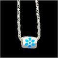 Fine Blue Flower Silver Plated Charm Pendant Ne...