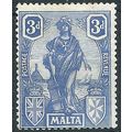 Malta 1922 SG130a 3d Bright Ultramarine Mounted...