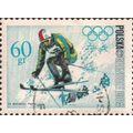 POLAND, OLYMPICS, Grenoble Skiing, blue 1968, 60Gr