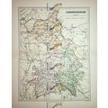 Cambridgeshire, England, Map, Book Illustration...