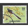 SINGAPORE 1962 50c WHITE RUMPED SHAMA SG 74 FIN...