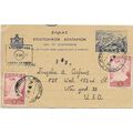 Greece Athens Postal Card uprated to NY USA AIR...
