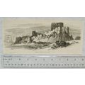 Vintage engraving - Chateau d'Arques near Dieppe