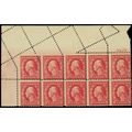 499, Spectacular Foldover Block of Ten 2¢ Washi...