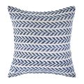 18" X 18" Blue And White 100% Cotton Chevron Zi...