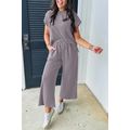 Wild Wind Solid Corded Knit Short Sleeve T Shir...