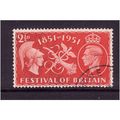 GREAT BRITAIN 1951 SG513 2 1/2d SCARLET FESTIVA...