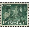 INDIA, Telephone Engineer, grey-green 1955, 1rupee
