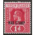 Virgin Islands 1916 SG79 1d Carmine WAR STAMP M...
