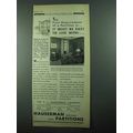 1931 Hauserman Partitions Ad - Easy To Live With