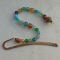 Tiger eye Book Mark Hook Glass Beaded Page Keep...