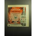 1958 Ron Carioca Rum Ad - Rum Carioca makes a drink sing