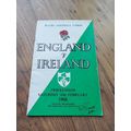 1968 England vs Ireland Five Nations Programme,...