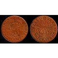 Netherlands East Indies 1926 1c Used Coin Dutch Coat of Arms