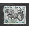 KENYA UGANDA TANGANYIKA 1955 15c AFRICAN ELEPHA...