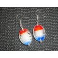 Individual large single oval red white blue mil...