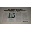 1989 AIG Insurance Ad - Why the European principle of Freedom of Services