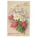 BEST WISHES.. used vintage postcard FLOWERS no ...