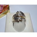 1.00cttw Natural Baguette & Round Diamond 5 Row...