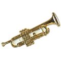 Gold Plated 30mm Trumpet Metal Badge Jazz SKA M...