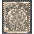 South Africa (Republic) 1885 - 4d olive - Arms ...