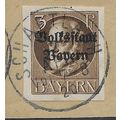 GER (BAVARIA) 1919 3pf KING LUDWIG III' (OVPT)(...