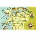 Wales NORTH WALES Map Postcard (Photo Precision...