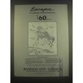 1985 Ramada Inn Ithaca Ad - Romantic Weekend Rendezvous