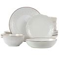 Elama Countess 16 Piece Embossed Double Bowl St...