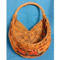 Vintage 15" x 10" Food Storage Basket Wooden Wo...