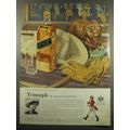 1960 Johnnie Walker Black Label Scotch Ad - Triumph by Harold von Schmidt