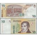 Argentina. Banknote 10 pesos. ND (2010). Unc. P...