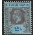 Leeward Islands 1912 2/- Purple and Blue on Blu...