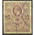 Sierra Leone 1912 SG116b 3d Purple/Yellow Wmk M...