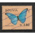 BOLIVIA 1970 BUTTERFLIES 2p.80 MORPHO CASICA SG...