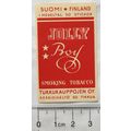 vintage Finland Matchbox Label - Jolly Boy Smok...