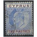 Cyprus 1904 SG65 2 Piastres Blue & Purple Fine ...