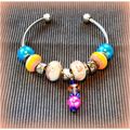 Pearlite Charm European Bead Silver Plated Brac...