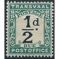 Transvaal 1907 D1 1/2d Black & Blue-Green Posta...
