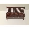Brown Wooden Garden Bench with Cushions 1:12th ...