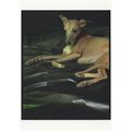 Liz Collins Whippet 2001 Posh Dog on Black Sati...