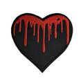 Bleeding Heart Iron On Patch Horror Sew Black R...