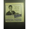 1958 American Express Travelers Cheques Advertisement - Dick Powell
