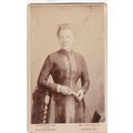 VICT. CDV PHOTO -LADY, BUTTONED DRESS/FASHION B...