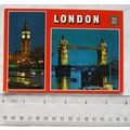 1981 postcard London, Big Ben & Tower Bridge