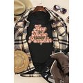 Black Hey There Pumpkin Leopard Graphic Tee